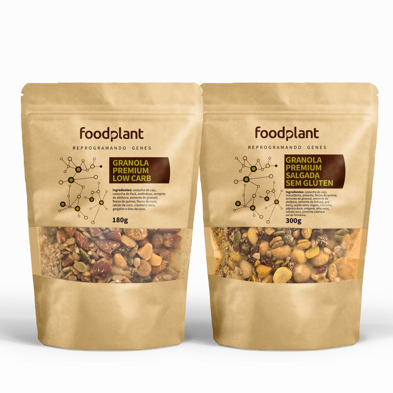 Kit Granola Doce 180g + Granola Salgada 300g